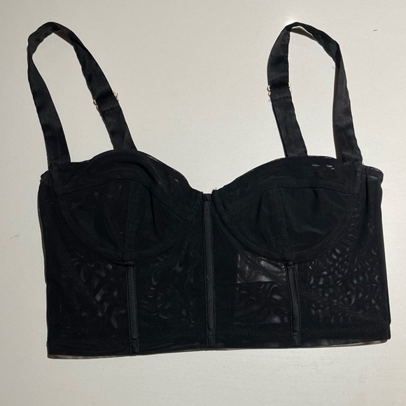 Oh Polly Mesh Underwired Corset Crop Top - Picture 3 of 4